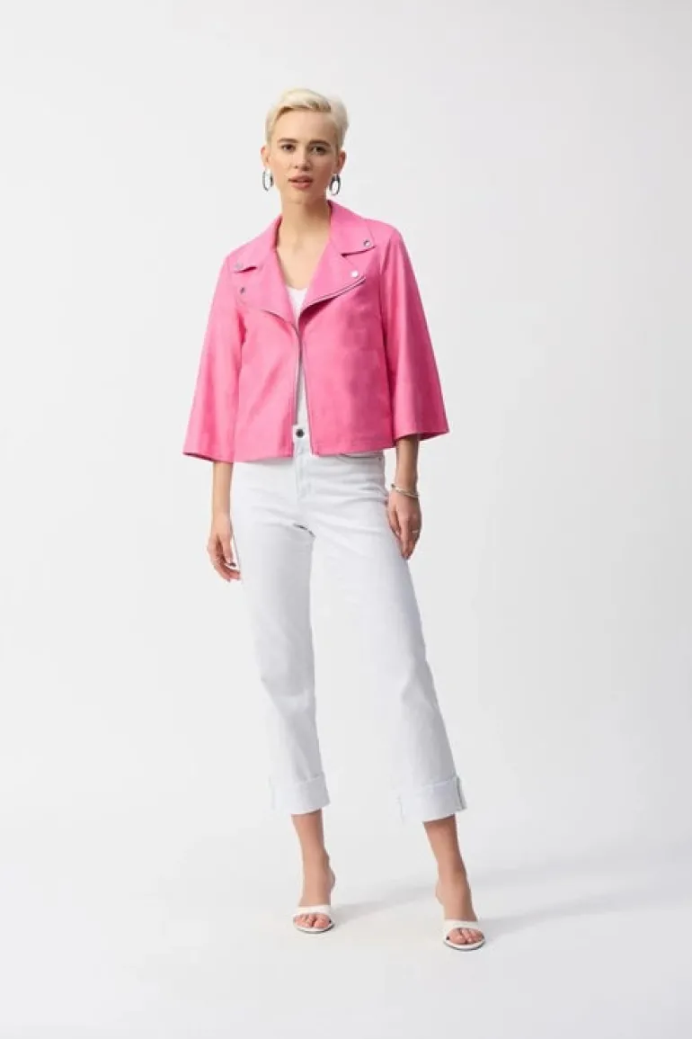 Joseph Ribkoff Faux Suede Jacket Bubble Gum