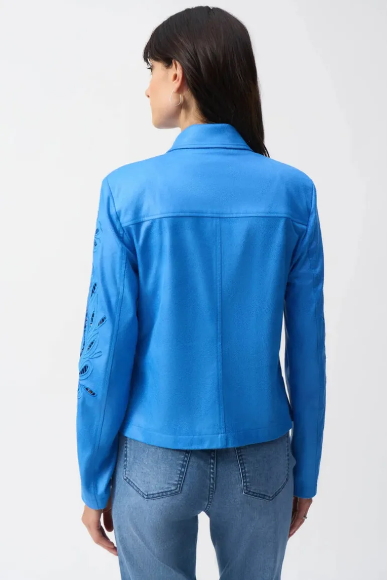 Joseph Ribkoff Faux Suede Jacket Coastal Blue