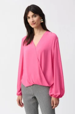 Joseph Ribkoff Georgette Boxy Top Bubble Gum