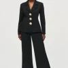 Joseph Ribkoff High Rise Wide Leg Trousers Black