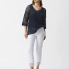 Joseph Ribkoff High Waist Embroidered Trouser White