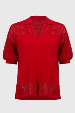 Joseph Ribkoff Knit V-Neck Pullover Radiant Red