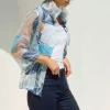 Joseph Ribkoff Leaf Print Jacket Blue Multi