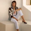 Joseph Ribkoff Mesh-Satin Jacket Black/Vanilla