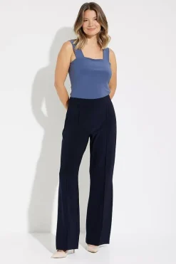 Joseph Ribkoff Navy Pintuck High Rise Pants