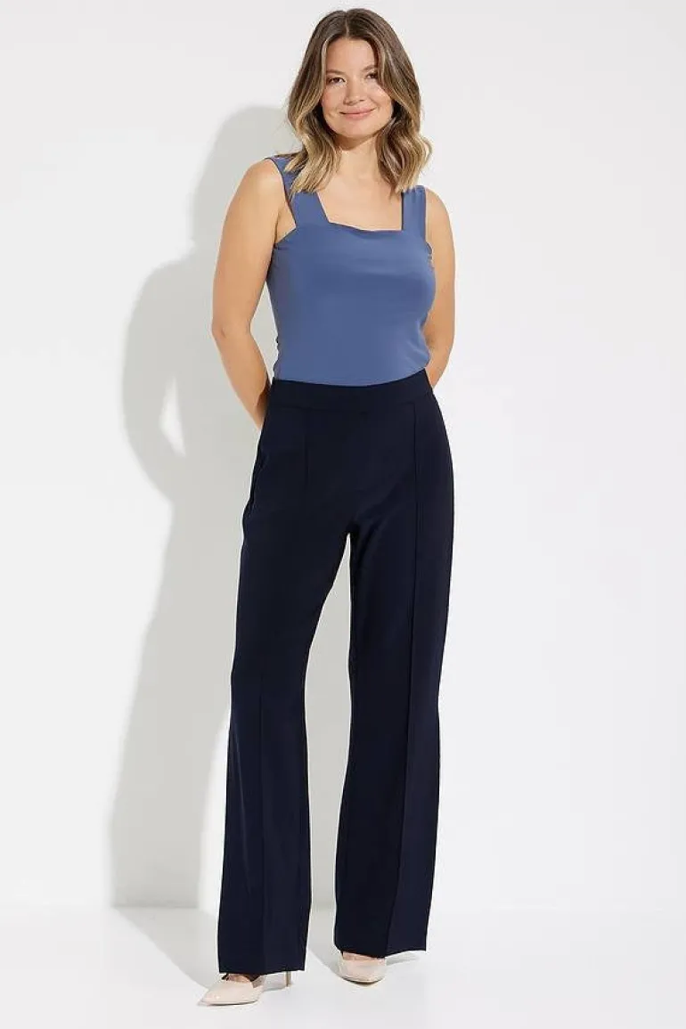 Joseph Ribkoff Navy Pintuck High Rise Pants