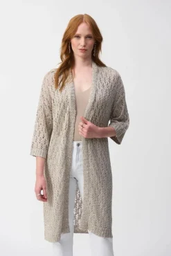 Joseph Ribkoff Open Front Knit Cover Up Champagne