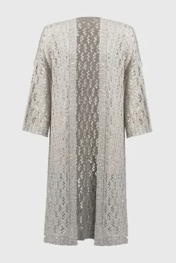 Joseph Ribkoff Open Front Knit Cover Up Champagne