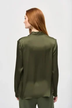Joseph Ribkoff Satin Blouse Iguana Khaki