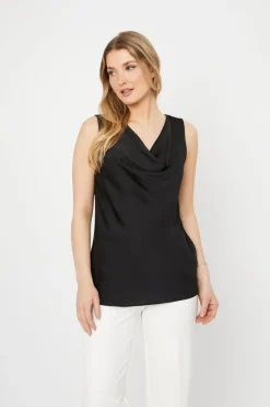 Joseph Ribkoff Satin Sleeveless Top Black