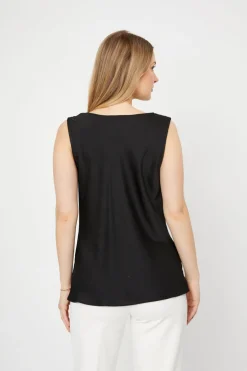 Joseph Ribkoff Satin Sleeveless Top Black