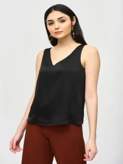 Joseph Ribkoff Satin V-Neck Cami Black