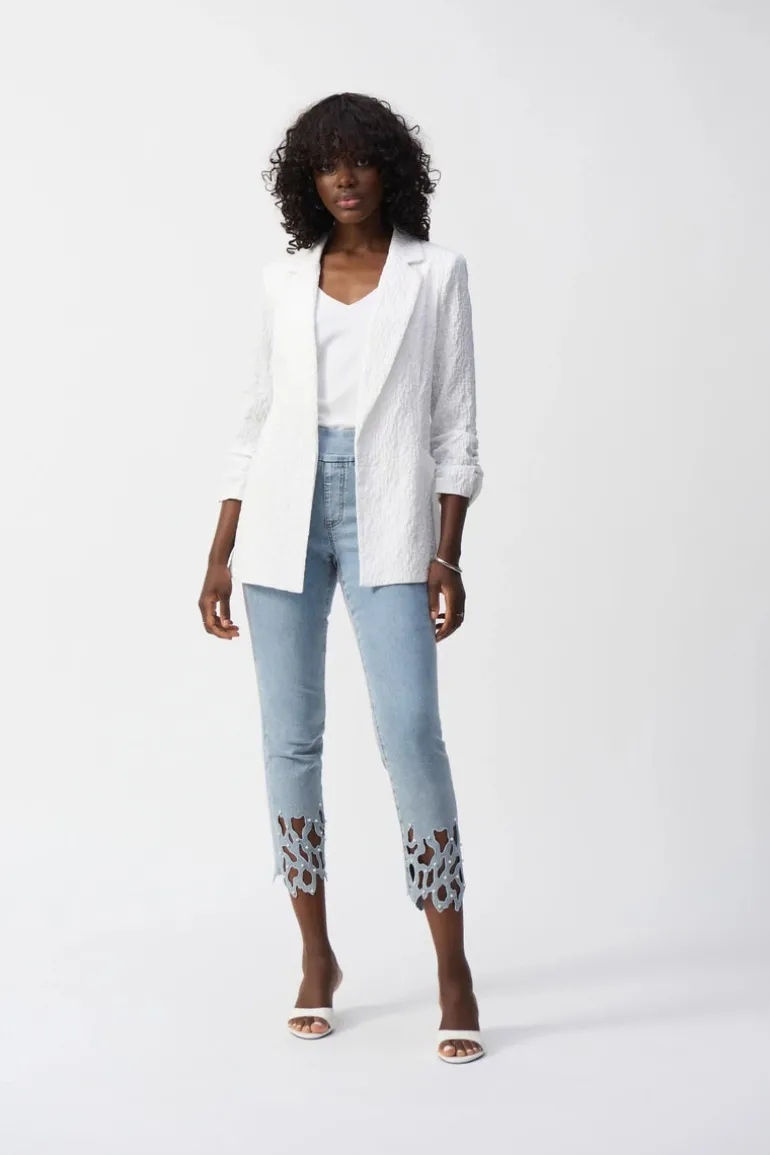Joseph Ribkoff Straight Blazer White