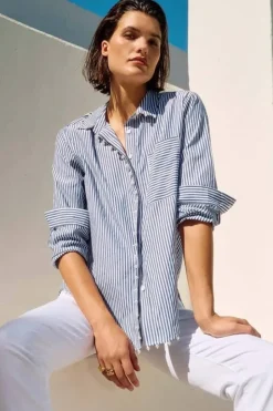 Joseph Ribkoff Striped Shirt Navy/White