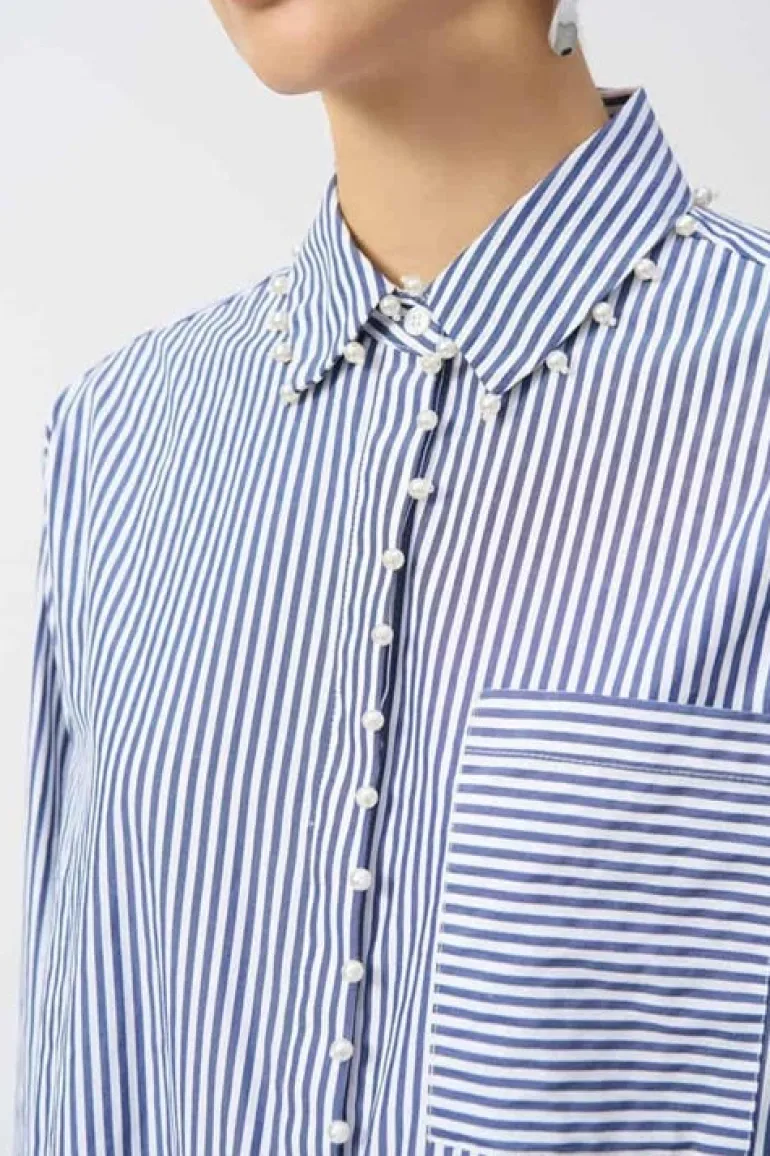 Joseph Ribkoff Striped Shirt Navy/White