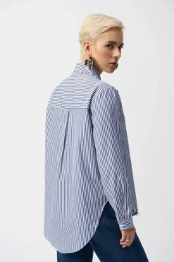 Joseph Ribkoff Striped Shirt Navy/White