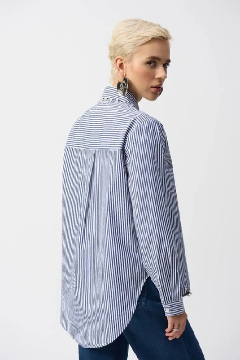 Joseph Ribkoff Striped Shirt Navy/White