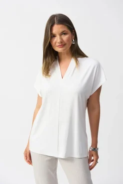 Joseph Ribkoff V-Neck Top Vanilla