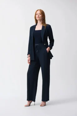 Joseph Ribkoff Wide Leg Pull-On Trouser Midnight Blue
