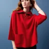 Joseph Ribkoff Zip Collar Knit Sweater Lipstick Red