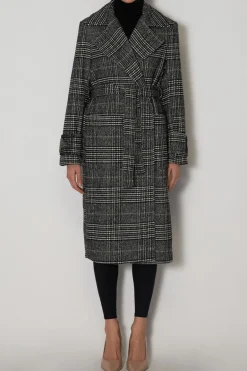 Kaos Check Coat Black/Off-white