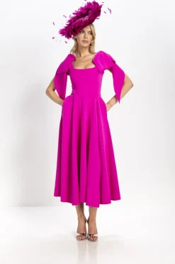 Kevan Jon Nancy Flare Dress Bright Pink