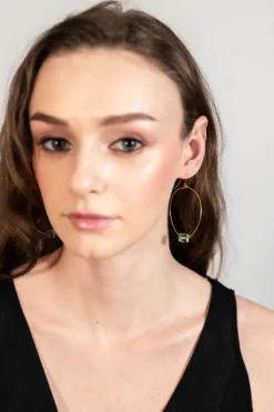 Kybalion Glass Cube Gold Hoops