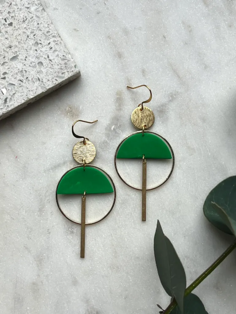 Kybalion Sinead O'Connor Earrings Black/Green