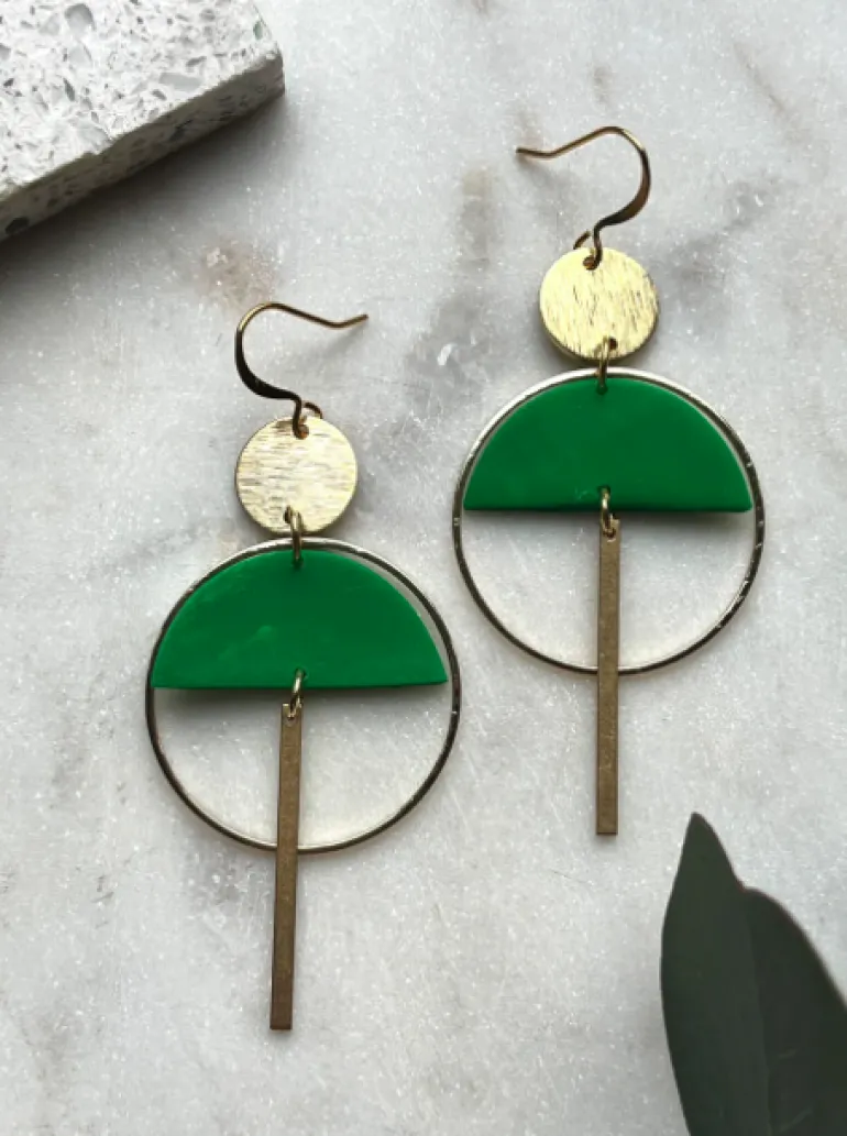 Kybalion Sinead O'Connor Earrings Black/Green