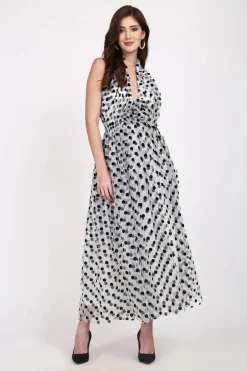 Lace & Beads Blake Maxi Polka Dot Dress
