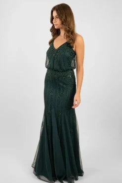 Lace & Beads Keeva Maxi Dress Emerald Green