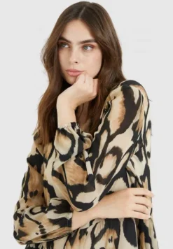 Marc Aurel Midi Leopard Print Dress