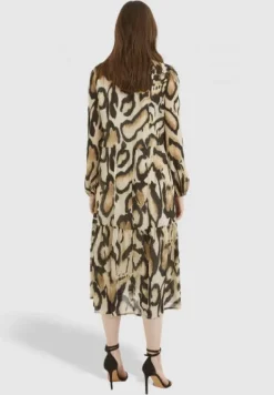 Marc Aurel Midi Leopard Print Dress