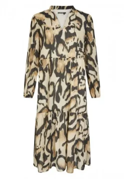 Marc Aurel Midi Leopard Print Dress