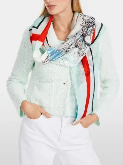 Marc Cain Cotton/Silk Blend Printed Scarf