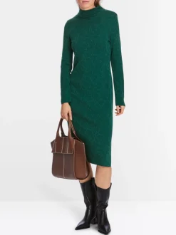 Marc Cain Knitted Glittering Dress Soft Forest