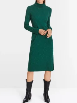 Marc Cain Knitted Glittering Dress Soft Forest
