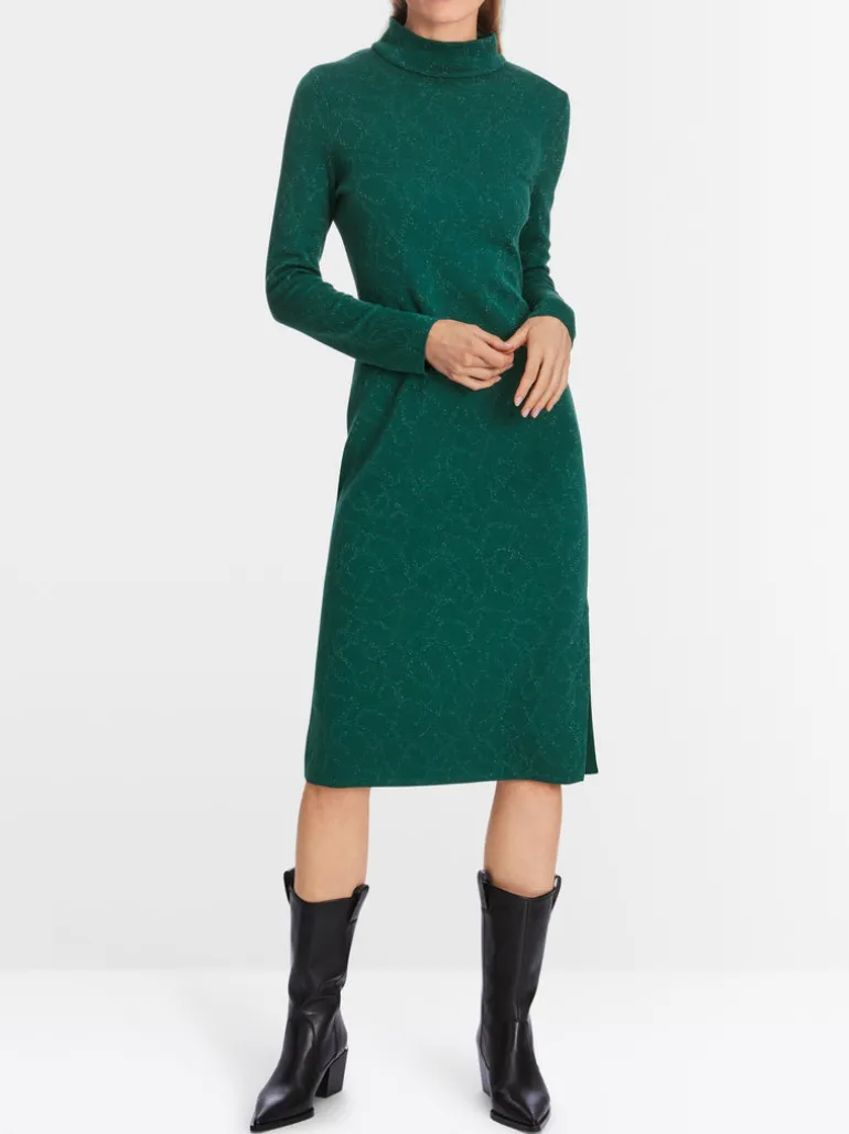 Marc Cain Knitted Glittering Dress Soft Forest