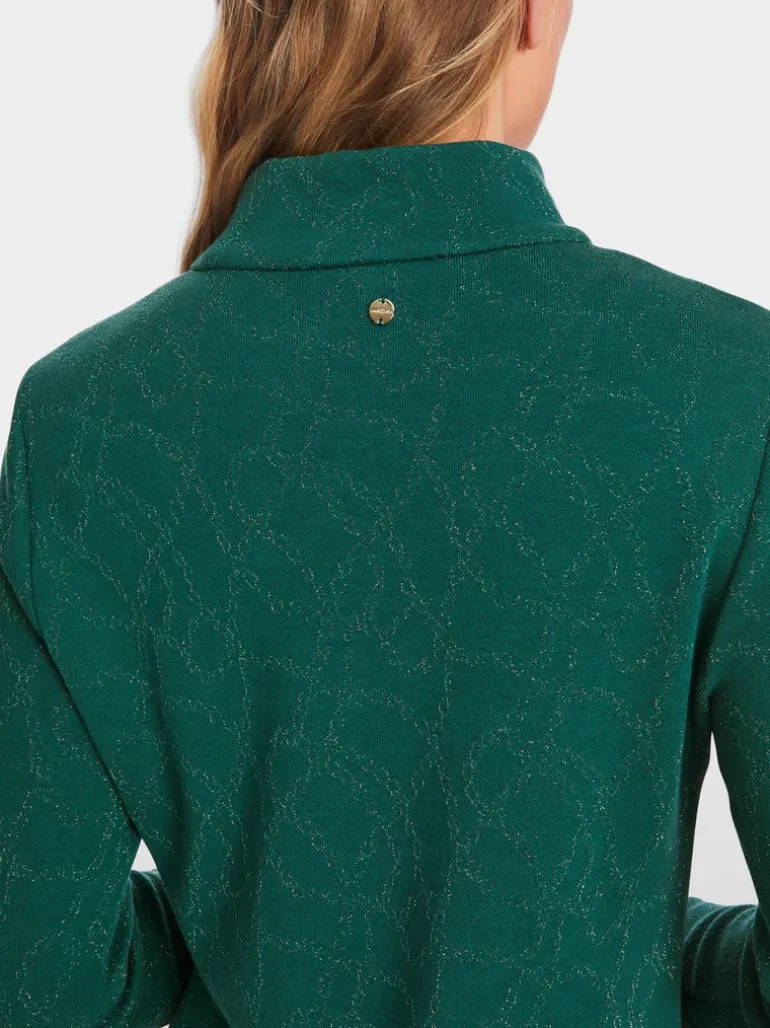 Marc Cain Knitted Glittering Dress Soft Forest