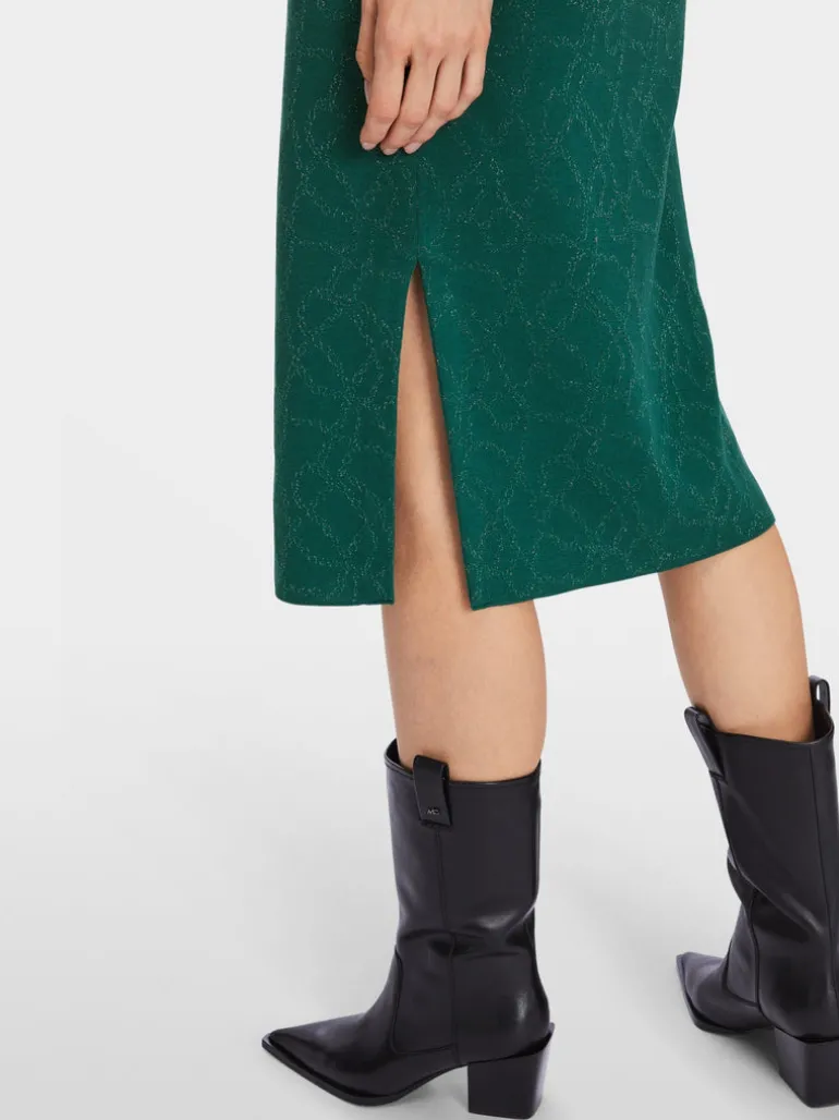 Marc Cain Knitted Glittering Dress Soft Forest