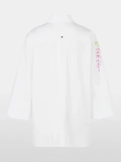 Marc Cain Organic Cotton Leaf Print Shirt White