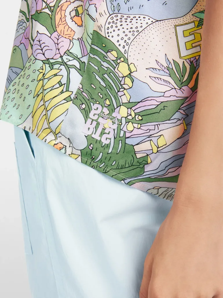 Marc Cain Sushi Slip Blouse Lavender Print