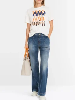 Marc Cain T-Shirt With Abstract Print Off-white