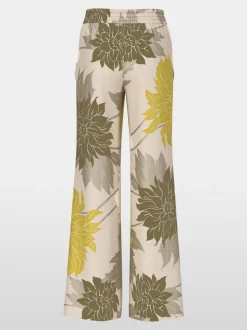 Marc Cain Wedi Silk Trousers With Floral Pattern