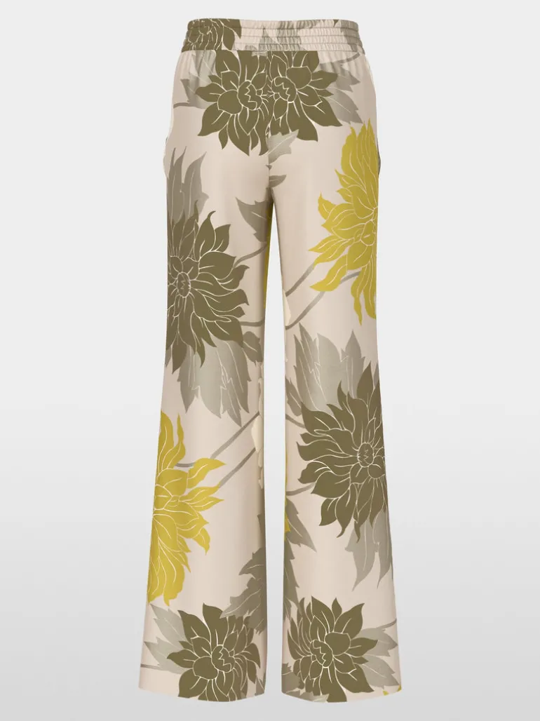Marc Cain Wedi Silk Trousers With Floral Pattern