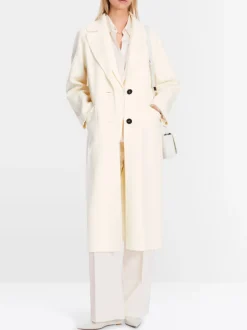 Marc Cain Wool Coat Bright Ecru