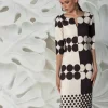 Matilde Cano Black Cream Spot Dress