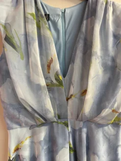 Matilde Cano Blue Floral Print Dres