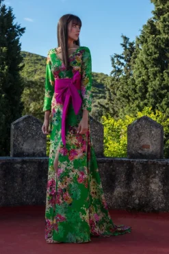 Matilde Cano Green Floral Print Dress