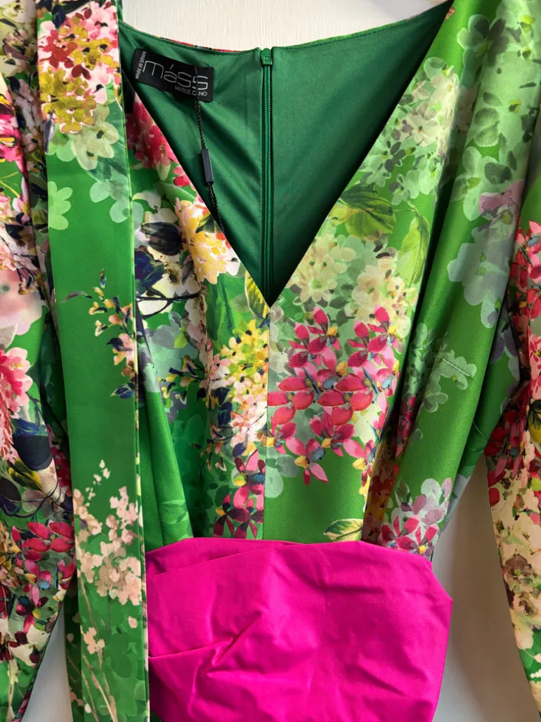Matilde Cano Green Floral Print Dress